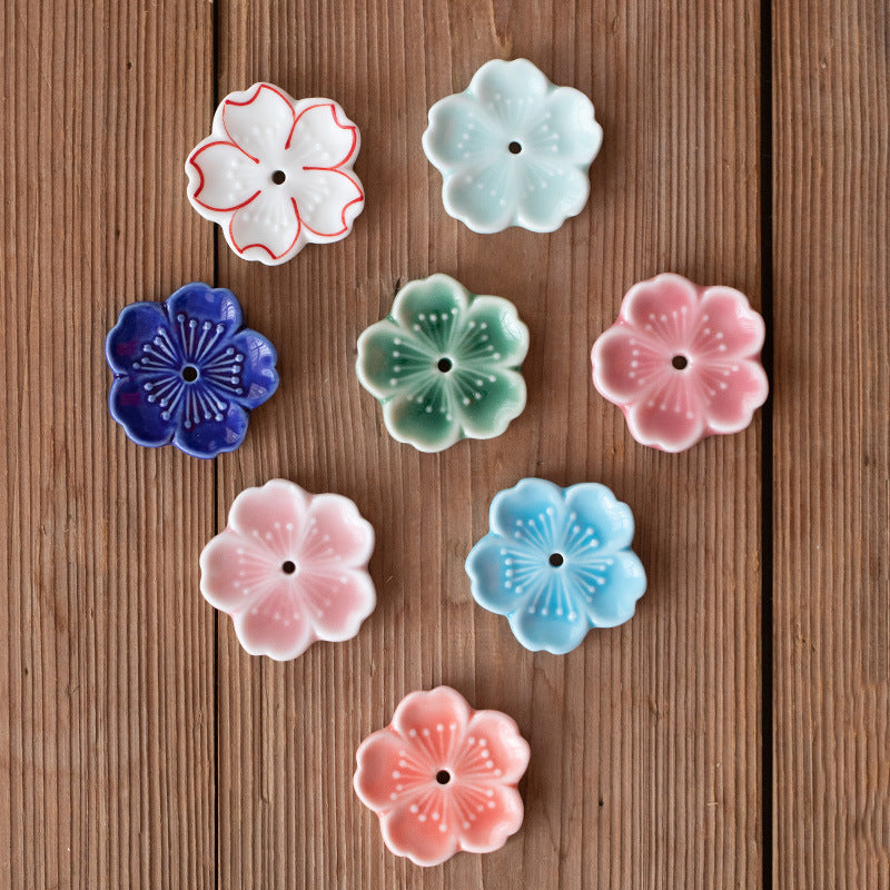 Cherry Blossom Porcelain Incense Holder