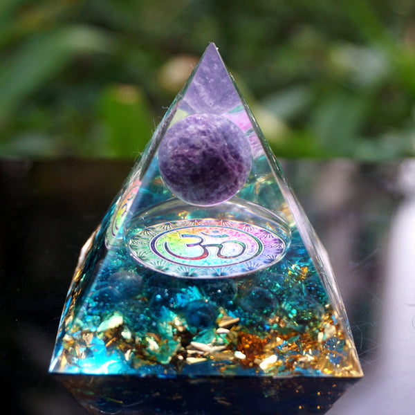 Orgonite Pyramid with Amethyst Sphere