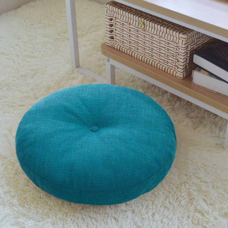 Round Floor Cushion - Lake Blue / 40cm / Washable
