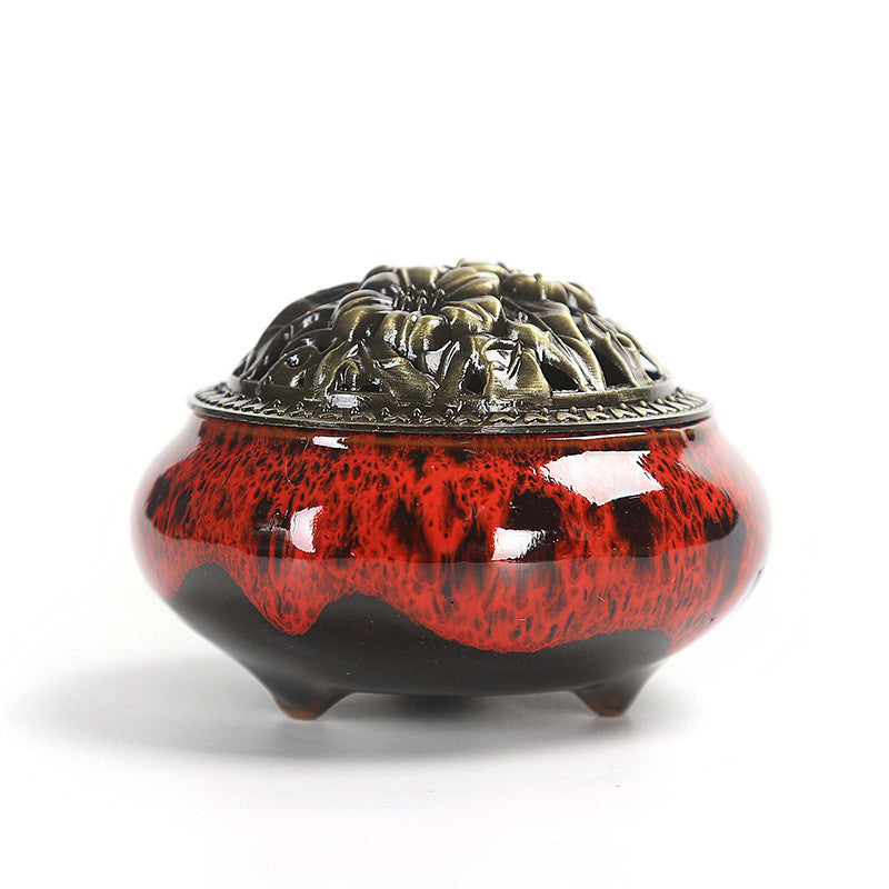 Ceramic Wire-Pattern Incense Burner