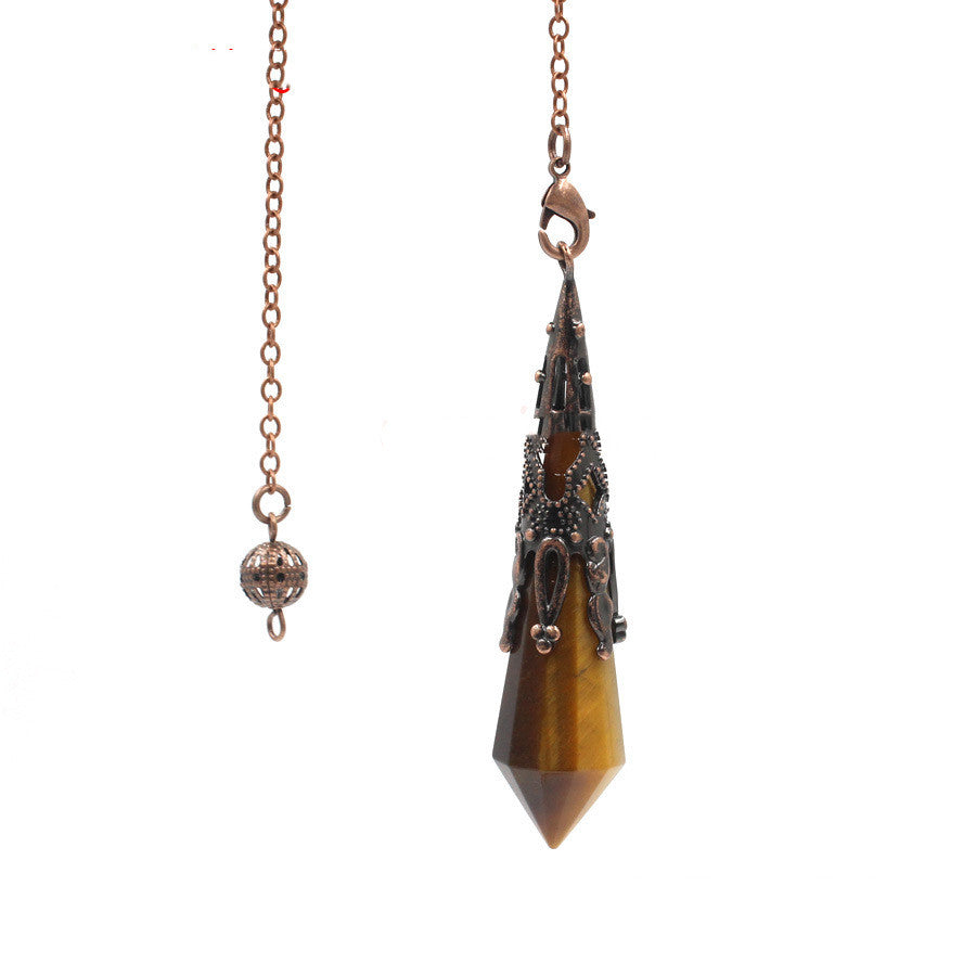 Crystal Pyramid Pendant - Tiger Eye
