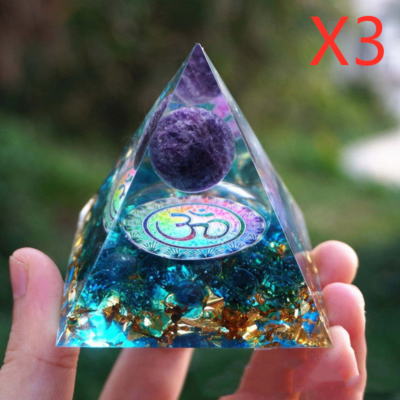 Crystal Chip Resin Pyramid
