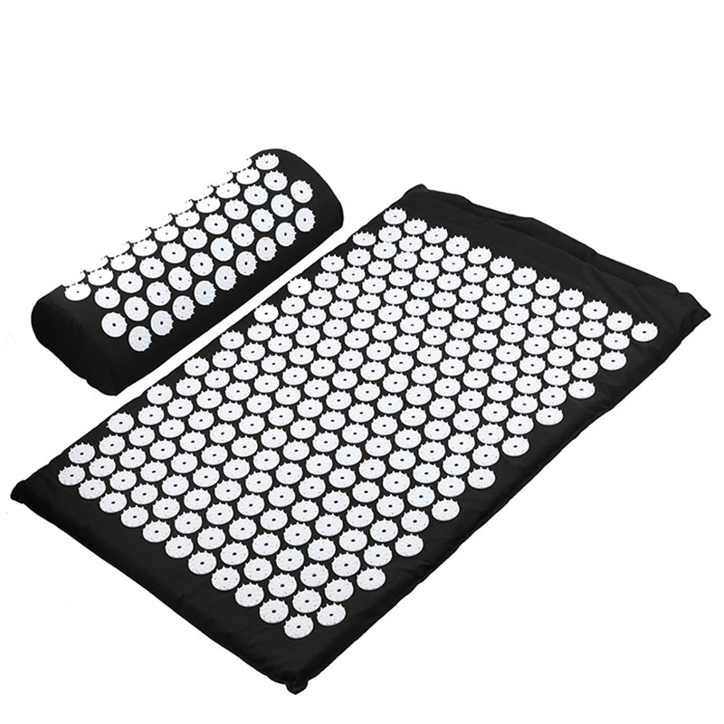 Acupressure Mat and Pillow Set - Black / 2PCS