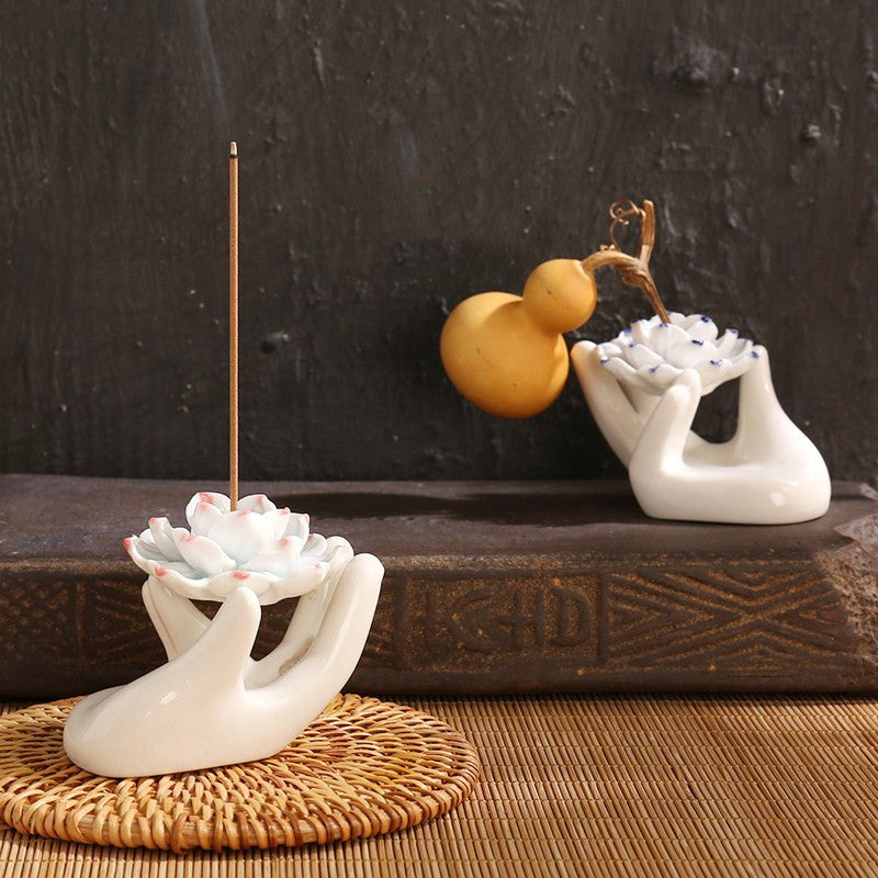Ceramic Flower Incense Holder
