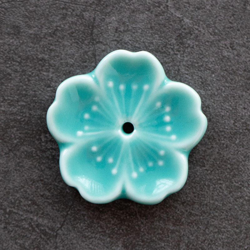 Cherry Blossom Porcelain Incense Holder - Lake Blue