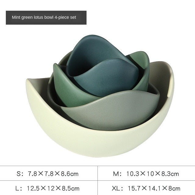 Ceramic Lotus Bowl - Green / E