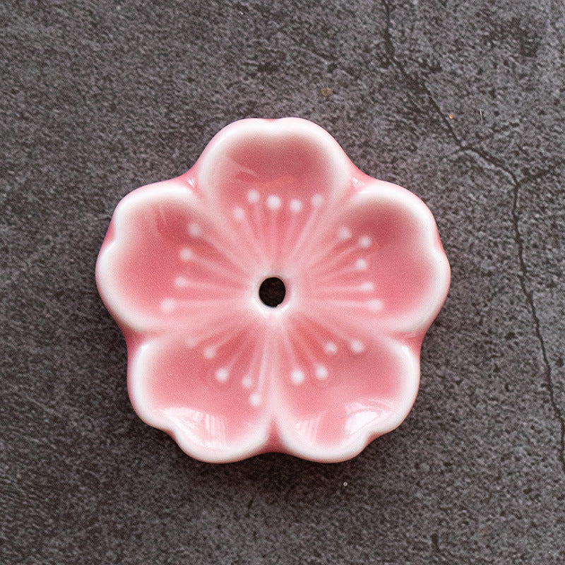 Cherry Blossom Porcelain Incense Holder - Pink