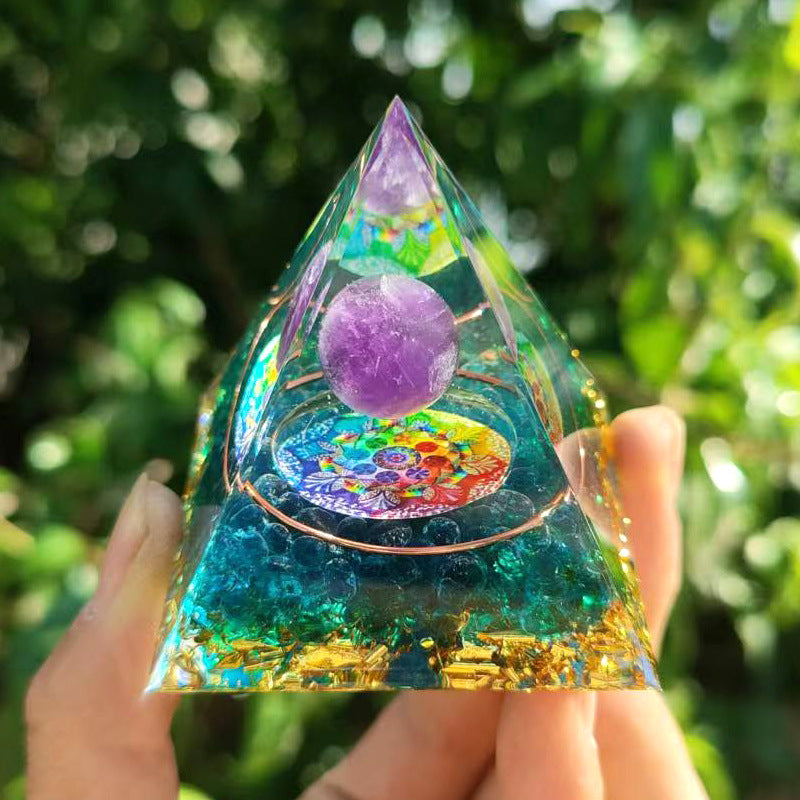 Crystal Ball Pyramid Ornament