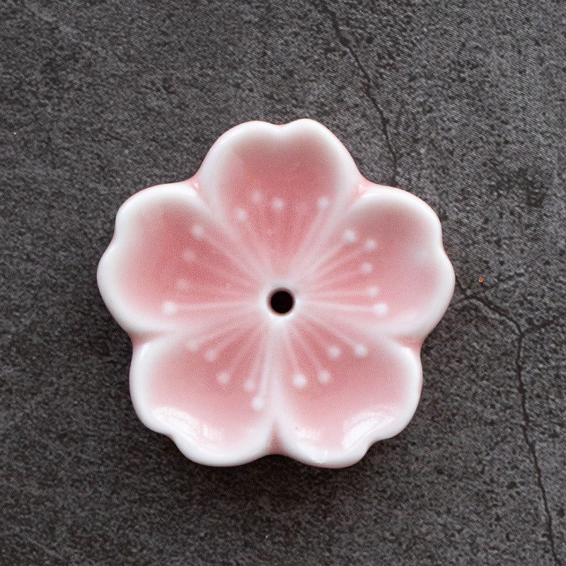 Cherry Blossom Porcelain Incense Holder - Light powder