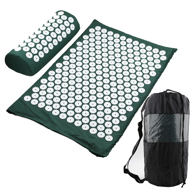 Acupressure Mat and Pillow Set - Green / 3PCS