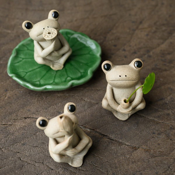 Handmade Ceramic Frog Incense Holder