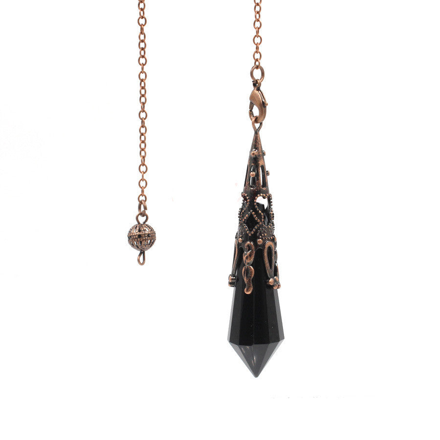 Crystal Pyramid Pendant - Black Onyx