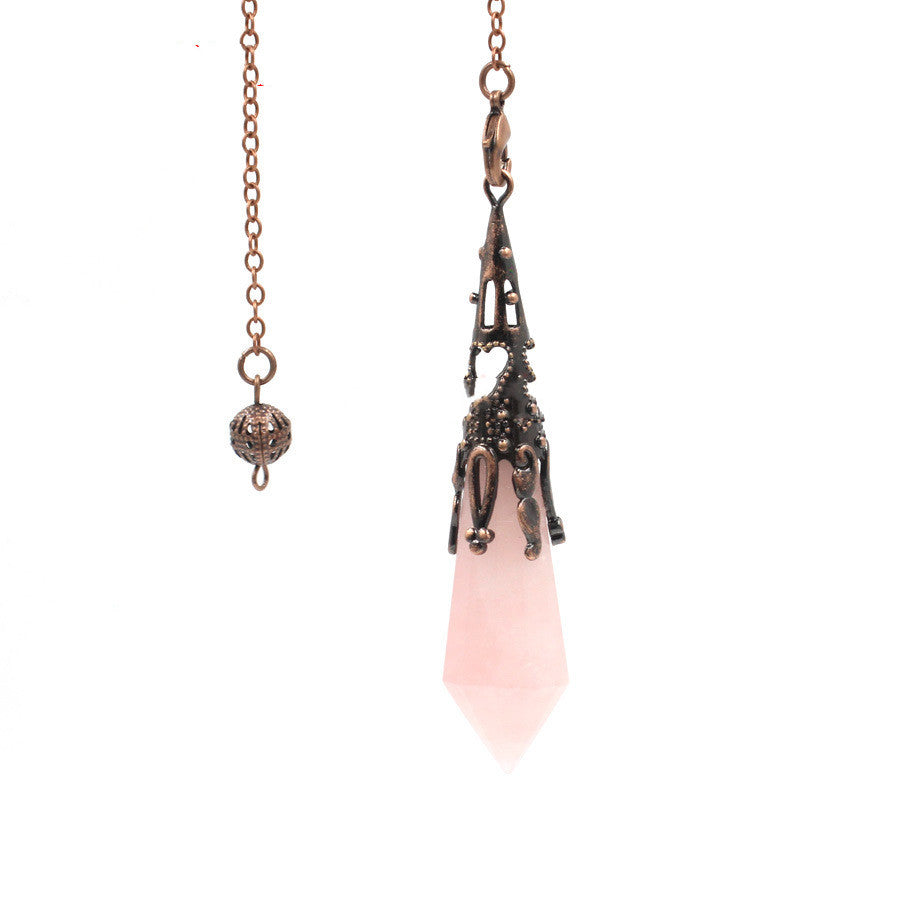 Crystal Pyramid Pendant - Pink