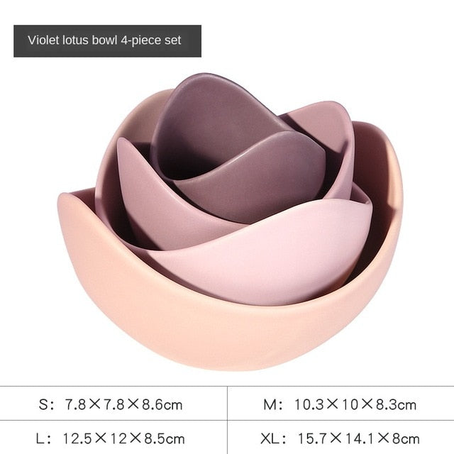 Ceramic Lotus Bowl - Violet / B