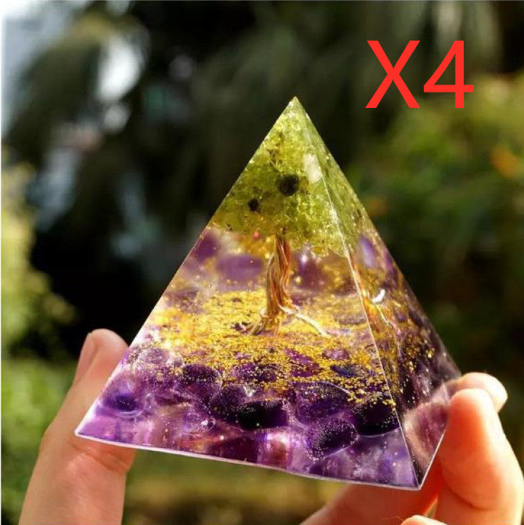 Crystal Chip Resin Pyramid
