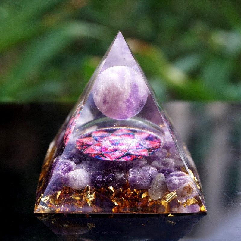 Crystal Chip Resin Pyramid