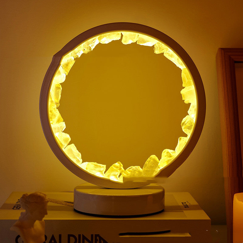 Amethyst Cluster Lamp - Yellow crystal warm light / USB