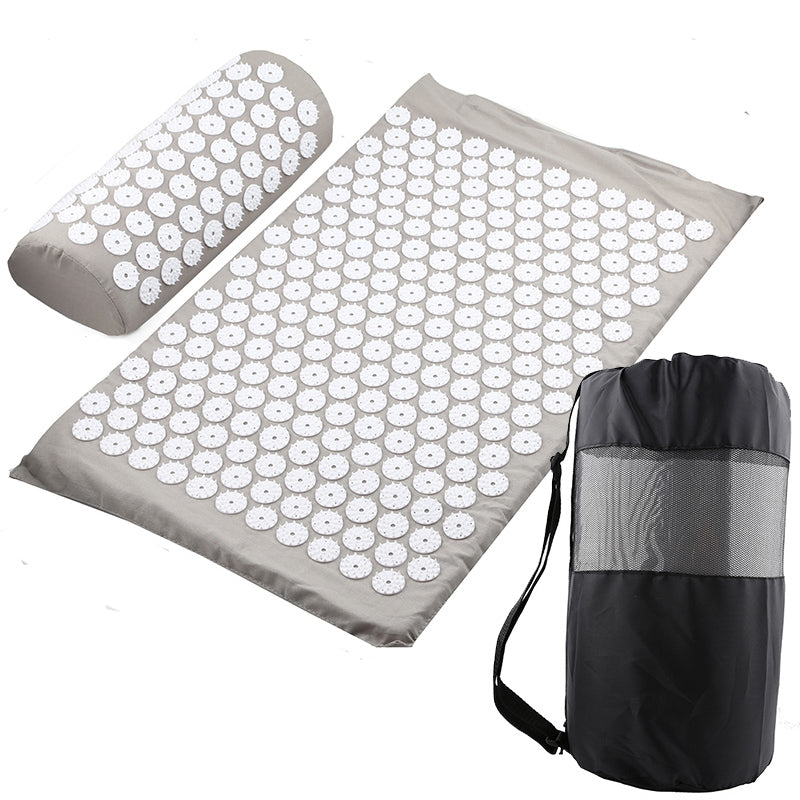Acupressure Mat and Pillow Set - Grey / 3PCS