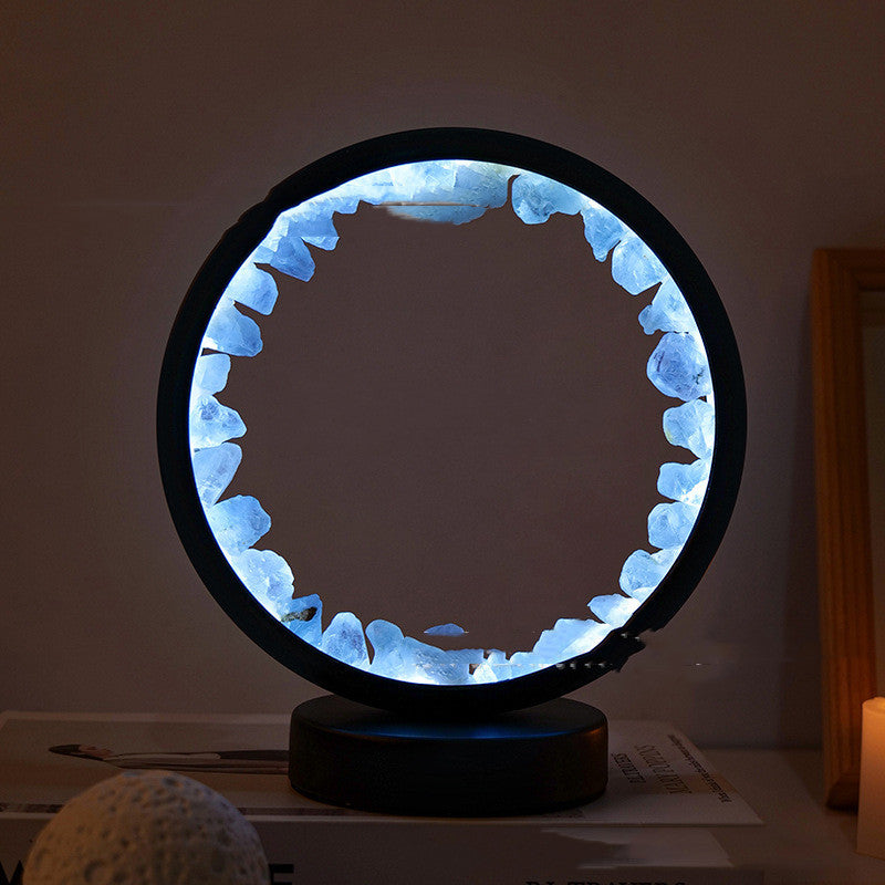 Amethyst Cluster Lamp - Blue Stone Cold Light / USB