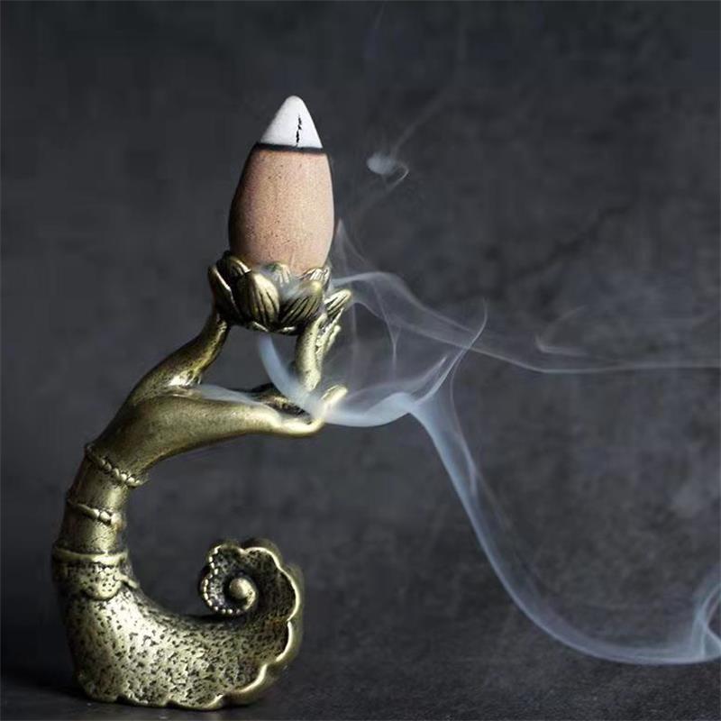 Brass Buddha Hand Incense Holder
