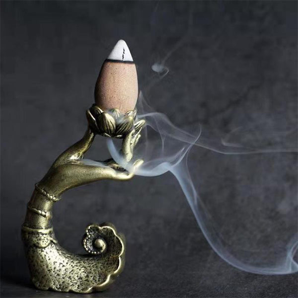 Brass Buddha Hand Incense Holder