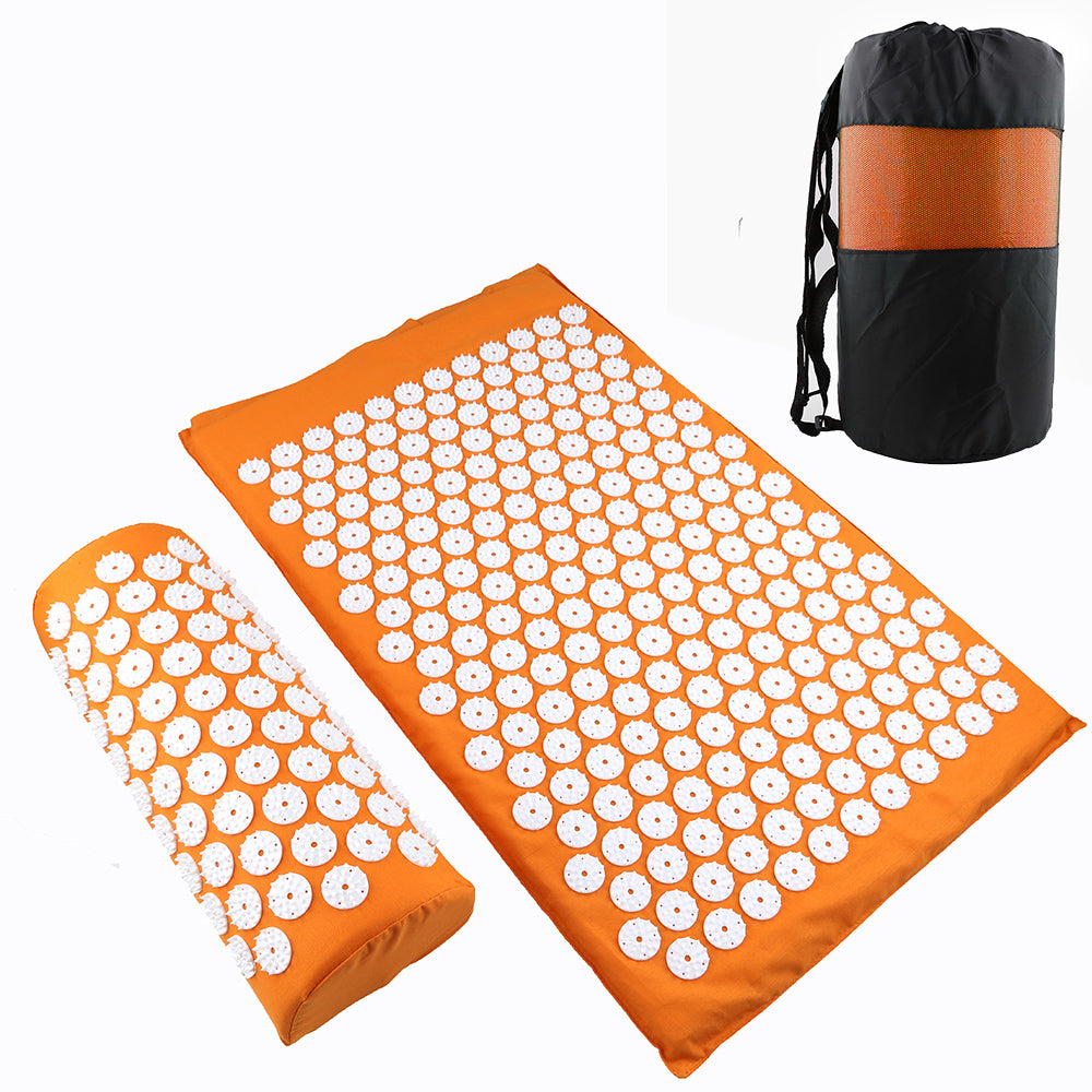 Acupressure Mat and Pillow Set - Orange / 3PCS