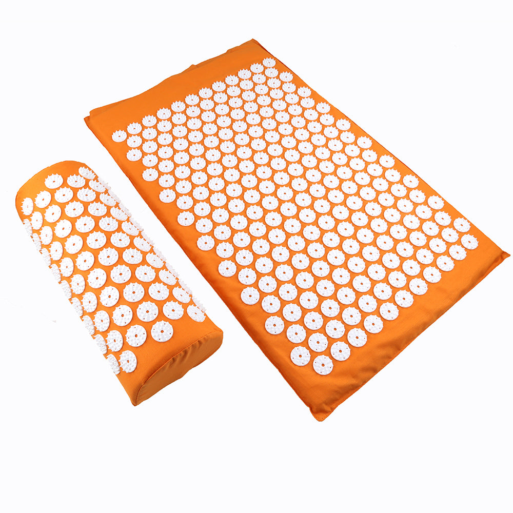 Acupressure Mat and Pillow Set - Orange / 2PCS