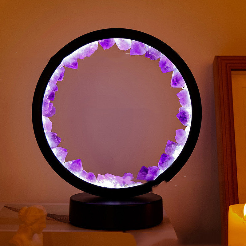 Amethyst Cluster Lamp - Amethyst cold light / USB